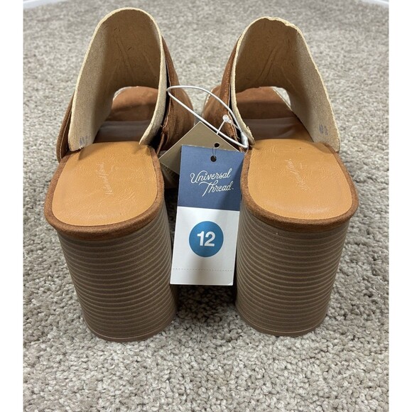 Womens Gabby Platform Heels Universal Thread Cognac Brown Size 12 Faux Suede NWT - Picture 4 of 4